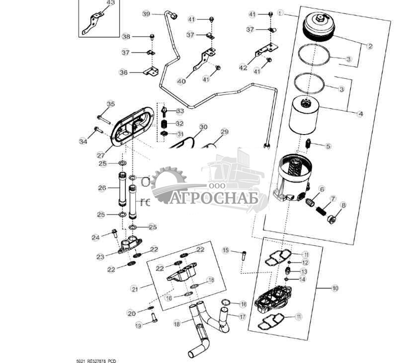 5921 Маслоохладитель двигателя и масляный фильтр 